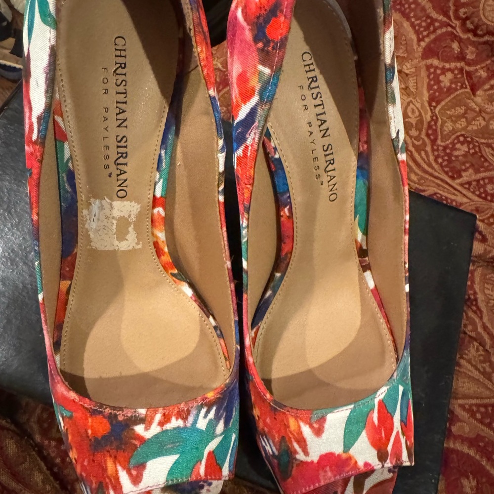 Christian Siriano Multicolor Floral Heels